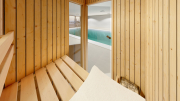 Produkt: Prosklená smrková sauna 120x120cm (1)