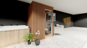 Produkt: Prosklená cedrová sauna 150x150cm (3)