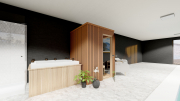 Produkt: Prosklená cedrová sauna 150x150cm (1)