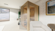 Produkt: Prosklená smrková sauna 150x150cm (2)
